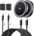 for 15W Magsafe Wireless Charger, Qi2 Magnetic Wireless Phone Charger with 6.6ft Cable Fast Charging Pad for iPhone 17 Air 16 15 14 13 12 Pro Max Airpods(20W Adapter Included), 2 Pack (Black)