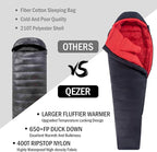0 Degree Sleeping Bag for Adults 650 Fill Power Down Sleeping Bag for Cold Weather -20F / -8F / 0F / 10F Large Lightweight