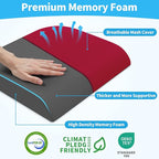 TranquilRelax Large Seat Cushion, Memory Foam Cushion for Long Sitting Hours on Office Chair, Home & Car, Non-Slip Chair Pad for Relieving Back & Sciatica & Hip & Coccyx Pain (Red)