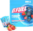 G Fuel Electrolytes Powder for Instant Hydration and Focus | Sugar Free, Strawberry Flavor, Electrolyte and Nootropic Drink Mix to Sharpen Mental Focus, 20 Servings