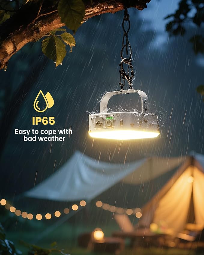 Eventek 2Pack 20000mAh Camping Lights, Camping Lantern Rechargeable Total Up to 288H & 4 Lights Modes, Portable IP65 Waterproof Tent Lights for Camp, Outdoor, Power Outages Emergency, Hurricane