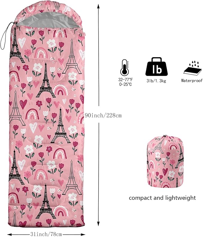 BSNTHO Camping Sleeping Bags,3 Season Warm & Cool Weather,Lightweight,Waterproof Sleeping Bags for Adults & Kids,Traveling,and Outdoors,Camping Gear Equipment