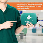 150 Pieces Mini First Aid Kit - Small Medical Kit with Hard Shell - Emergency First Aid Kit for Car, Travel, Home, Outdoor, Office, Camping, Hiking (Green)