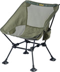 iClimb Ultralight Compact Camping Folding Beach Chair with Anti-Sinking Large Feet and Back Support Webbing (Green - Square Frame - 2PC)