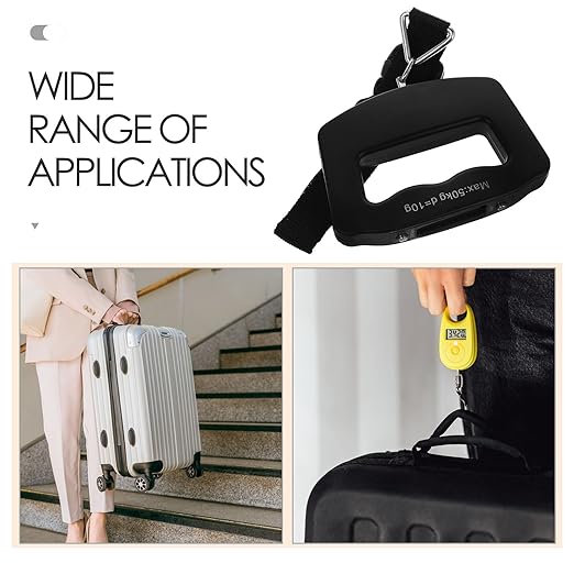 LALAFINA Travel Luggage Weight Scale with Webbing Strap Large Handle Digital Hanging Suitcase Scale for Accurate Bag Weighing with LCD Screen for Travel and Shipping
