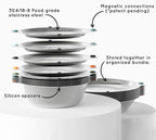 FULL WiNDSOR - MAGWARE - Magnetic Bowls and Plates Set - Stainless Steel Travel Dinnerware for Camping, Overlanding, Backpacking, Picnic, RV, Outdoor Dining Portable Tableware Mess Kit