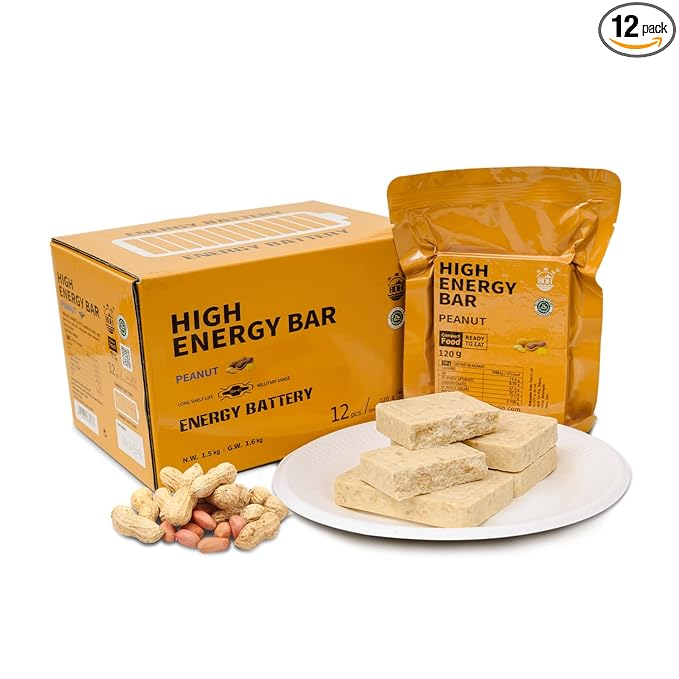 Emergency Food Ration Bars, Peanut Flavor Survival Tabs Supply for Outdoor Camping Emergency Snowstorm Earthquake Disaster Preparedness Kit With Long Self Life 12 Count