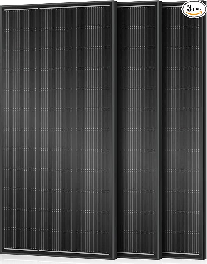 18BB 600 Watt Solar Panel, 3pcs 200W N-Type Solar Panels, 25% High-Efficiency Monocrystalline Module PV, for 12V/24V Battery, Home, Trailer, Camping, Marine, Boat, Farm, RV and Off-Grid