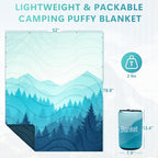 Outdoor Blanket, Waterproof Camping Blankets for Sleeping Packable Ultralight Puffy Camping Quilt for Hammock Hiking Picnic Stadium Beach Cold Weather 55"x78.8"