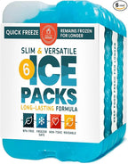 Healthy Packers Ice Packs for Lunch Boxes & Coolers - Freezer Packs - Original Cool Pack | Cooler Accessories for Beach, Camping & Fishing | Slim & Long-Lasting Reusable Ice Pack for Cooler