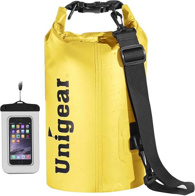 Unigear Dry Bag Waterproof, 2L/5L/10L/20L/30L/40L Floating and Lightweight Bags for Kayaking, Boating, Fishing, Swimming and Camping with Waterproof Phone Case