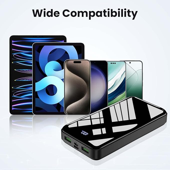 Portable Charger Power Bank 27000mAh, 22.5W Fast Charging USB C External Battery Pack, 3 Outputs & 2 Inputs, LED Display, Battery Cell Phone Bank for iPhone 16/15/14, Samsung Galaxy, Android