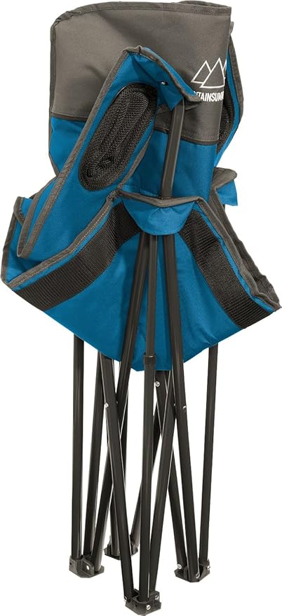 Quilted Standard Camping Chair with Padded Seat and Back for Camping/Hiking/Backpacking Made by Caddis Sports (Standard Chair (Blue))