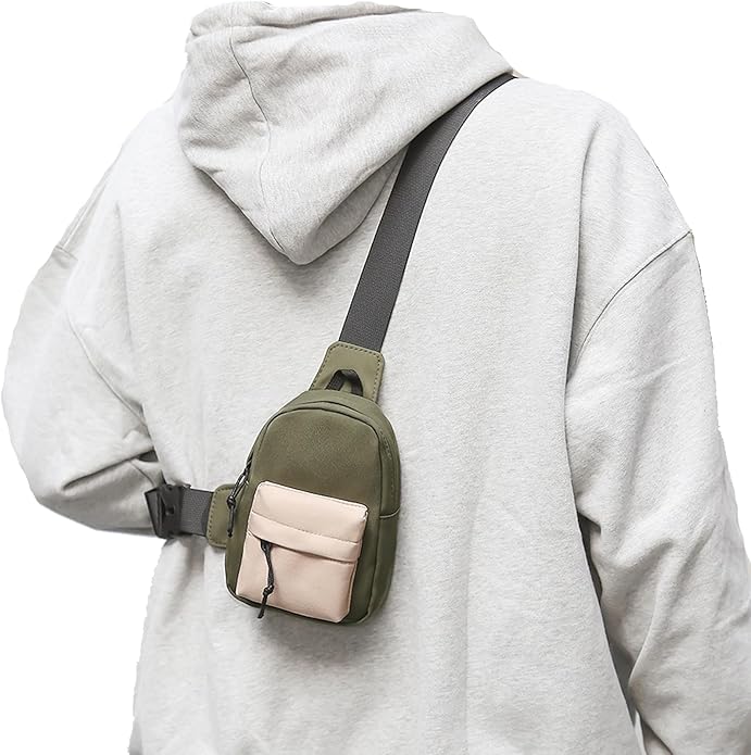 Peicees Small Crossbody Bag Purse For Men Womens Mini Sling Bag Chest Backpack Phone Holder Water-Resistant