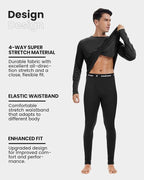Men's 100% Merino Wool Base Layer Sets Lightweight Active Base Layer for Ski