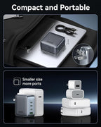 100W USB C Wall Charger Block, 4-Port PD3.1 GaN Foldable Compact PPS Fast Laptop Charger Power Adapter for MacBook Pro/Air, Dell XPS, iPhone 17/16 Pro, iPad Pro, Galaxy S25/S24, Steam Deck, and More