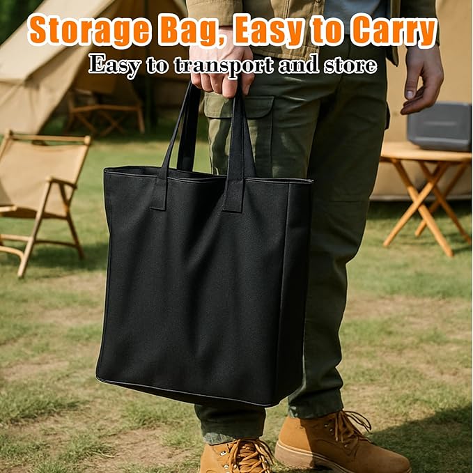 Folding Campfire Grill,Enameled Coating Grate, Heavy Duty Camp Grill Grate, Portable Camping Grates Over Fire Pit, Campfire Grill Cooking Equipment with Carrying Bag for Outdoor Cooking