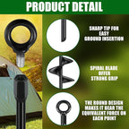 Lasnten 3 Pcs 30 Inch Heavy Duty Ground Anchor Spiral Blade Earth Anchor Kit Metal Anchor Hook Beach Sand Stakes Camping for Securing Animals, Shelters, Tents, Canopies (Black)