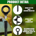 Lasnten 12 Pcs 30 Inch Heavy Duty Ground Anchor Spiral Blade Earth Anchor Kit Metal Anchor Hook Beach Sand Stakes Camping for Securing Animals, Shelters, Tents, Canopies (Black)
