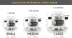 Vietnamese coffee maker filter set, French press style pour-over coffee dripper, Portable 1-cup single-serve reusable coffee press, 8oz medium (1)