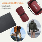 4-in-1 Large Camping Blankets - Waterproof, Windproof Fleece Outdoor Blankets for Stadium, Sports, Car, Concert - 81"x57", Portable (Antique Ruby)