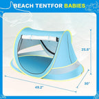 Baby Beach Tent with Baby Hat, Pop Up Toddler Travel Bed with Sun Hat for Boys or Girls, Sun Shade for Toddler Camping, Infant Portable Sun Shade, Summer Beach Baby