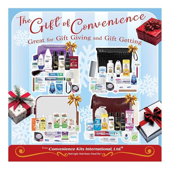 Convenience Kits International Women’s Super Premium 25 PC Travel Kit Featuring: Ensemble of Nexxus Travel-Size Hair Care and Body Products in Large Leather Toiletry Bag (824)