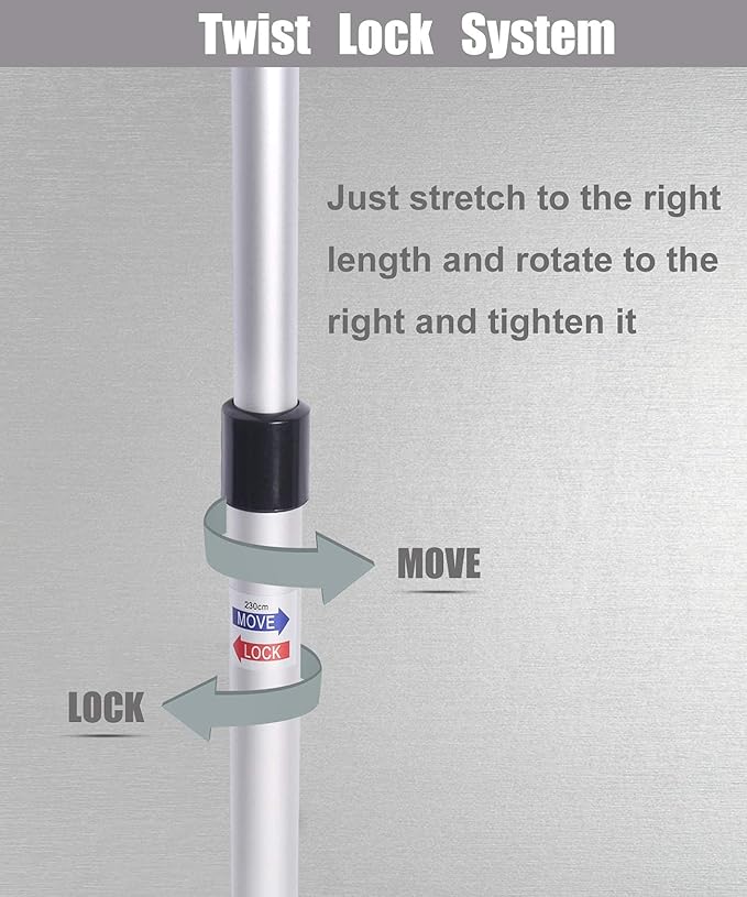 HIKEMAN Tent Poles Camping Poles for Tarp Awning Canopy Porch Sun Sails Tarpaulin Headroom Aluminium Adjustable Telescoping