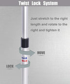 HIKEMAN Tent Poles Camping Poles for Tarp Awning Canopy Porch Sun Sails Tarpaulin Headroom Aluminium Adjustable Telescoping