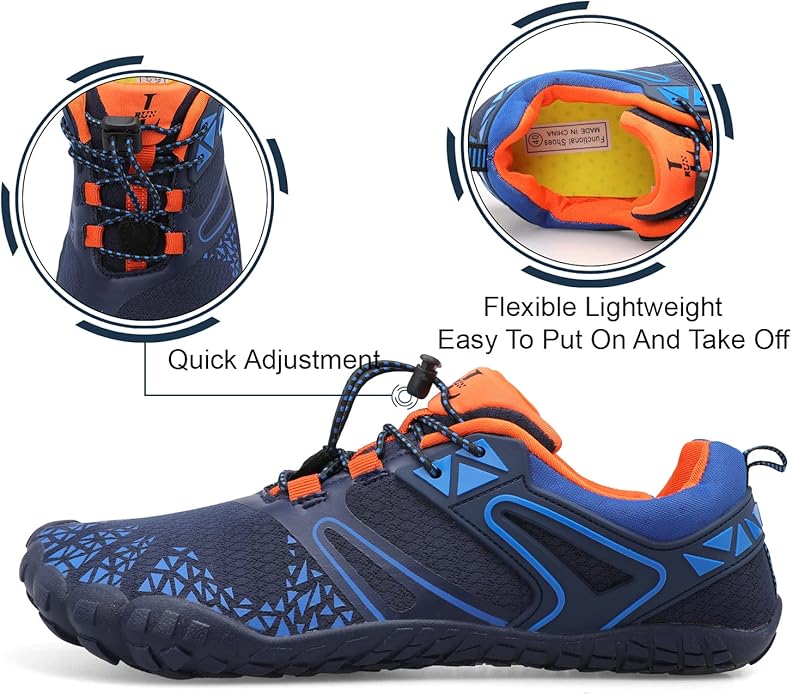 L-RUN Barefoot Water Shoes Women Mens Aqua Sock Athletic Hiking Water Sports Shoes for Swim Beach Pool Sand Diving Walking