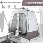 Camping Shower Tent Deluxe Changing Room Easy Set Up Privacy Shelter,Large Toilet Tent with Floor Drain Design for Beach, Camping,Hiking with Stakes and Ropes for Stability