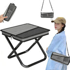 Camping Stool Pocket Chair, Lightweight Portable Stool with Shoulder Strap, Capacity 220lbs for Adults Outdoor Hiking Fishing Travel-Large Grey