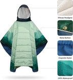 Camping Blanket, Poncho Wearable Hoodie Blankets Outdoor Waterproof Windproof