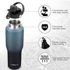 32oz Insulated Water Bottle Keep Cold 24h&Hot 12h, Double Wall Vacuum Insulated Water Bottles with Straw/Spout Lid, Stainless Steel Water Bottles that Fit in Any Car Cup Holder, Leak-proof