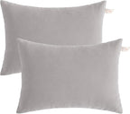 BEDSUM 2 Pack Pillows, 13"x18" Microfiber Pillow for Travel, Pet, Soft and Machine Washable Small Pillows for Neck, Wrist, and Knee Comfort, Light Grey