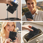 Passport Holder Wallet Cover Personalized Letter A-Z Travel Wallet RFID Blocking Passport Cover Wallet Case for Travel Passport Book Holders for Women and Men, Black-S