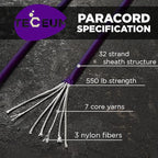 TECEUM 5/32" Paracord Rope 1000 – 1000ft / 200ft / 100ft / 50ft – Tactical Parachute Cord 4mm – 45+ Colors – Nylon String for Survival & Camping Gear – Stripe Cord for Survival – Utility Rope