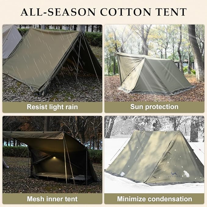 TOMOUNT Bivy Tent Canvas Shelter for Camping for Two Person