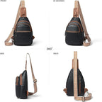 7L Sling Bag For Women Faux Leather Anti Theft Small Casual Daypack Backpack Fanny Pack Crossbody Chest Bags Purse Waterproof