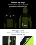 INBIKE Hooded Cycling Bike Jacket Men Running Biking Windbreaker Reflective Windproof Thermal Fleece Lined Bicycle Coat