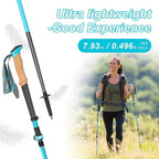Trekking Poles, Collapsible Hiking Poles,Lightweight and Compact Walking Sticks with Adjustable Height for Men and Women