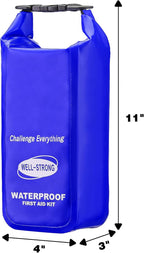 Waterproof First Aid Kit Roll Top Boat Emergency Kit with Waterproof Contents for Fishing Kayaking Boating Swimming Camping Rafting Beach Blue