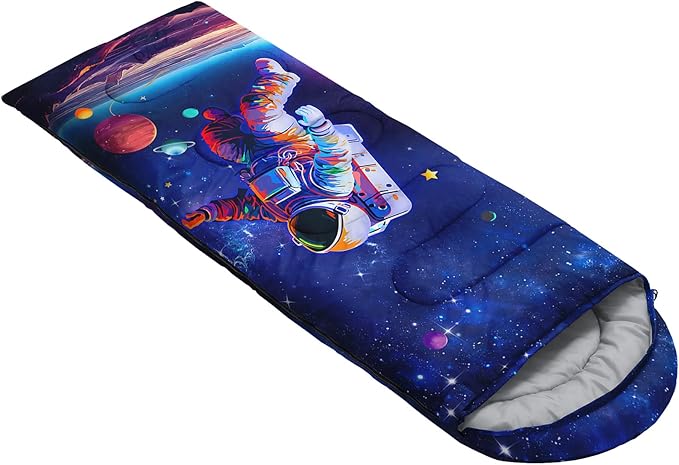 Axolotl Gamepad Sleeping Bag,3 Season Warm and Cool Weather Game Console Sleeping Bag for Boys Teens,Waterproof Lightweight Geometry Hexagonal Sleeping Bag for Traveling,Outdoors Camping,Blue,Black