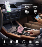 Retractable Car Charger, 4 in 1 Retractable Phone Charger with 66W Fast Charging, 2 Retractable Cables and 2 USB-C USB-A Por, Cute Girly Car Accessories for iPhone 17/16/15/14/13/12, Samsung, Pixel