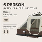 CORE Instant Cabin Tent with LED Lights | Large Family Lighted Pop Up Tent with Carry Bag for Camping, Glamping, and Backyard Adventures | Included Storage Pockets for Camp Accessories