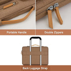 MOSISO 360 Protective Laptop Shoulder Bag,15-15.6 inch Computer Bags Compatible with MacBook Pro 16 inch, HP, Dell, Lenovo, Asus Notebook,Side Open Messenger Bag with 4 Zipper Pockets, Mocha