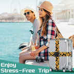 Slohif Luggage Straps for Suitcases Travel Belt Accessories Luggage Connector Identifiers 2 Pack Over Handle with Buckle Unique Nylon Adjustable Strap for Sleeping Bag Car Seat Sunflower