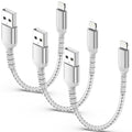 6 Inch iPhone Charging Cable, 3 Pack Braided Short iPhone Charger Cord [MFi Ceritified] Compatible with Apple iPhone 14 13 12 11 Pro Max/Mini XS XR X 8 7 Plus SE2 iPad, Short Lightning Cable