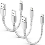 6 Inch iPhone Charging Cable, 3 Pack Braided Short iPhone Charger Cord [MFi Ceritified] Compatible with Apple iPhone 14 13 12 11 Pro Max/Mini XS XR X 8 7 Plus SE2 iPad, Short Lightning Cable