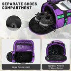 MIER Large Duffel Backpack Sports Gym Bag with Shoe Compartment, Heavy Duty and Water Resistant, Purple, 90L